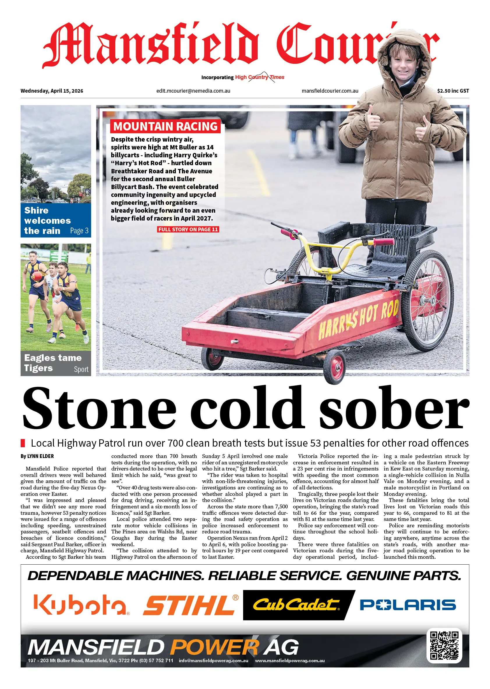 Mansfield Courier, Wednesday, April 15, 2026