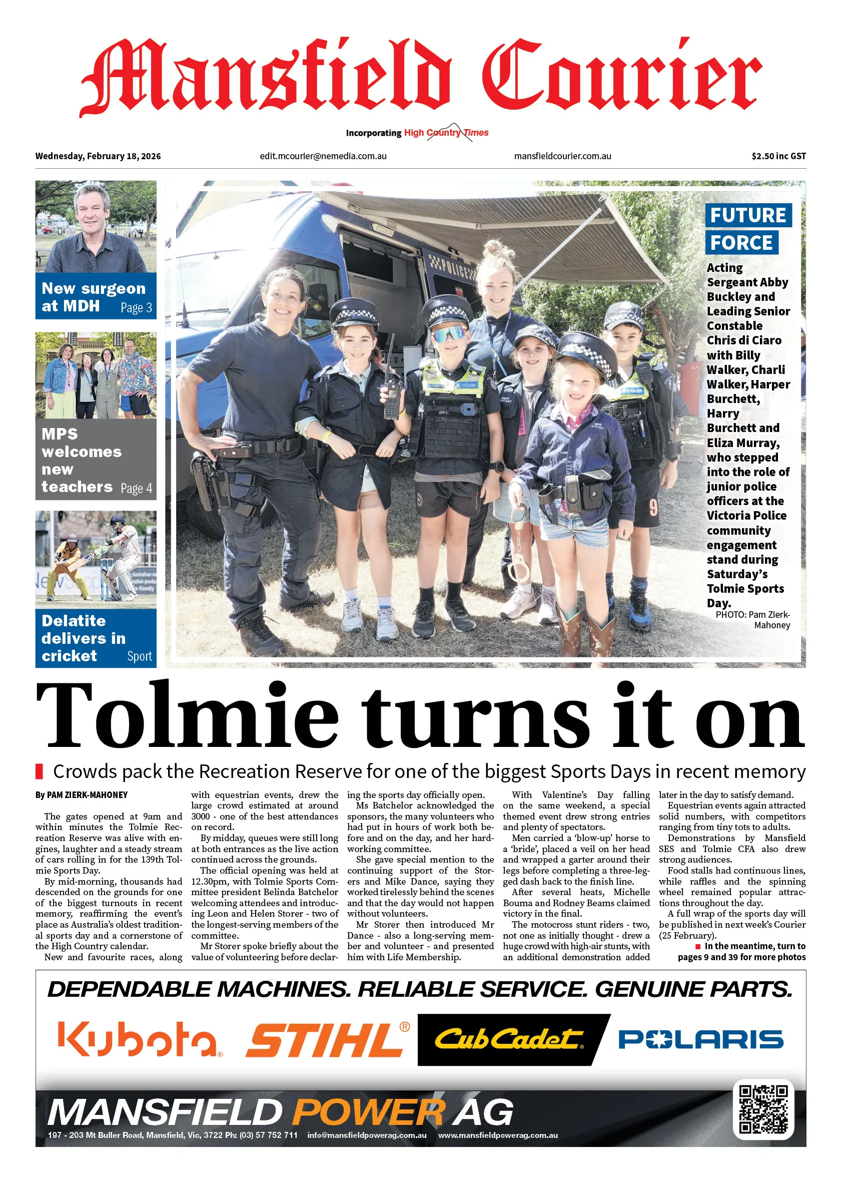 Mansfield Courier, Wednesday, February 18, 2026