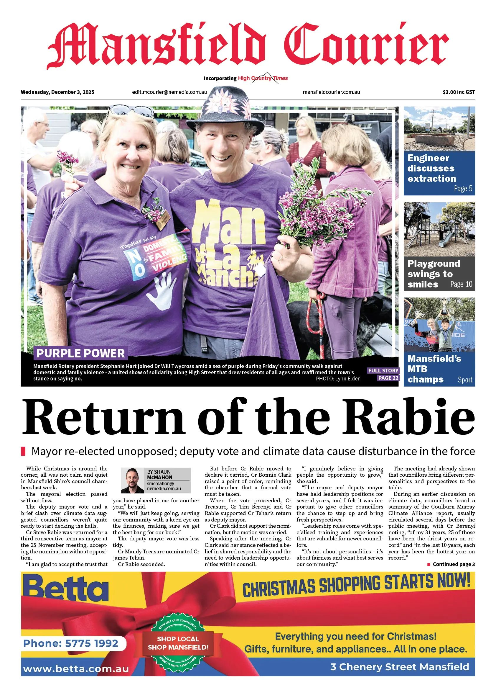 Mansfield Courier, Wednesday, December 3, 2025