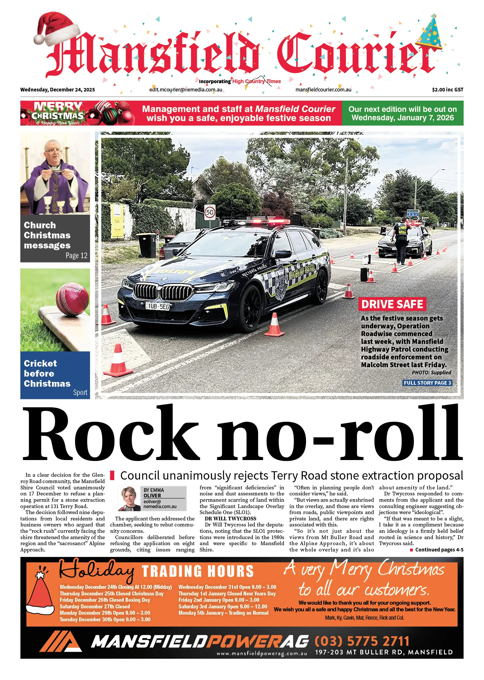 Mansfield Courier, Wednesday, December 24, 2025