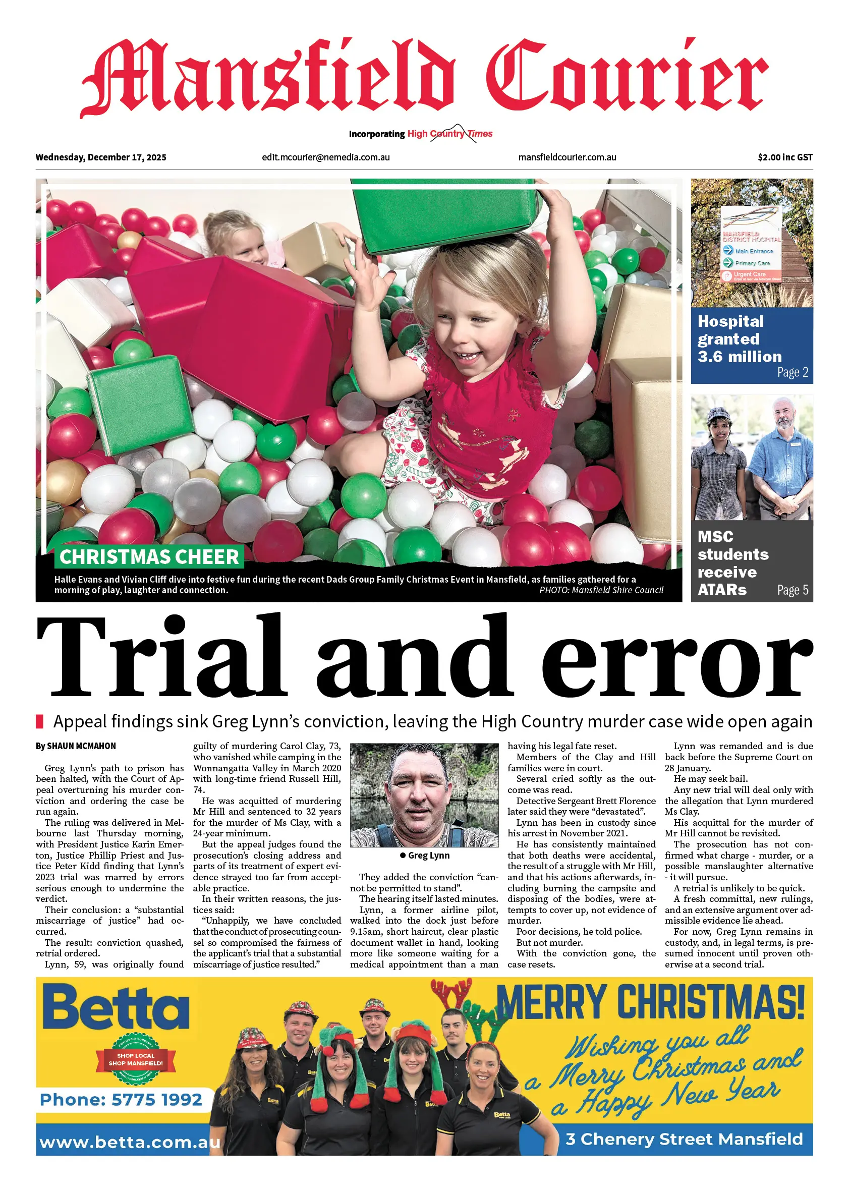 Mansfield Courier, Wednesday, December 17, 2025