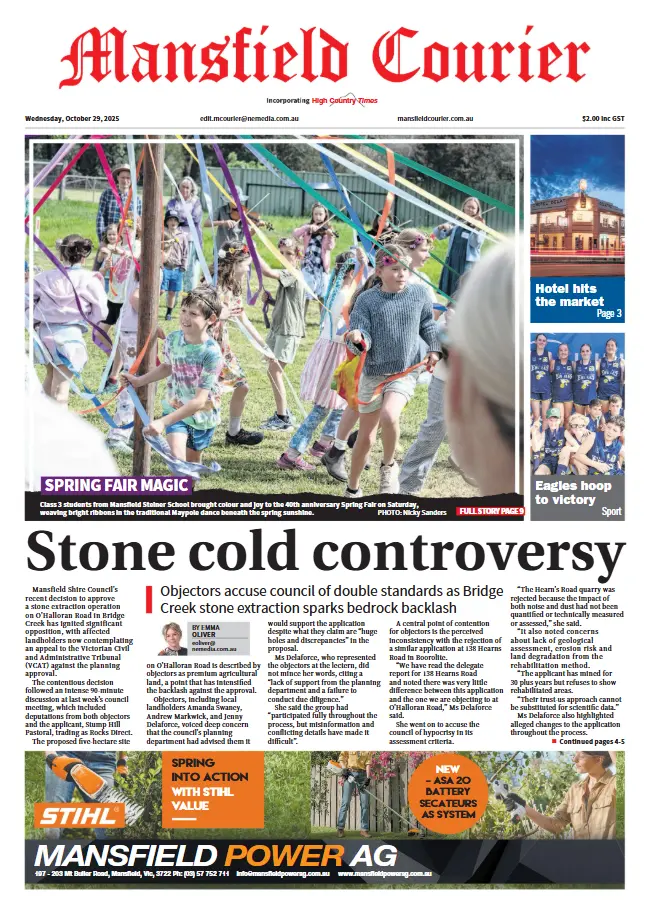 Mansfield Courier, Wednesday, October 29, 2025